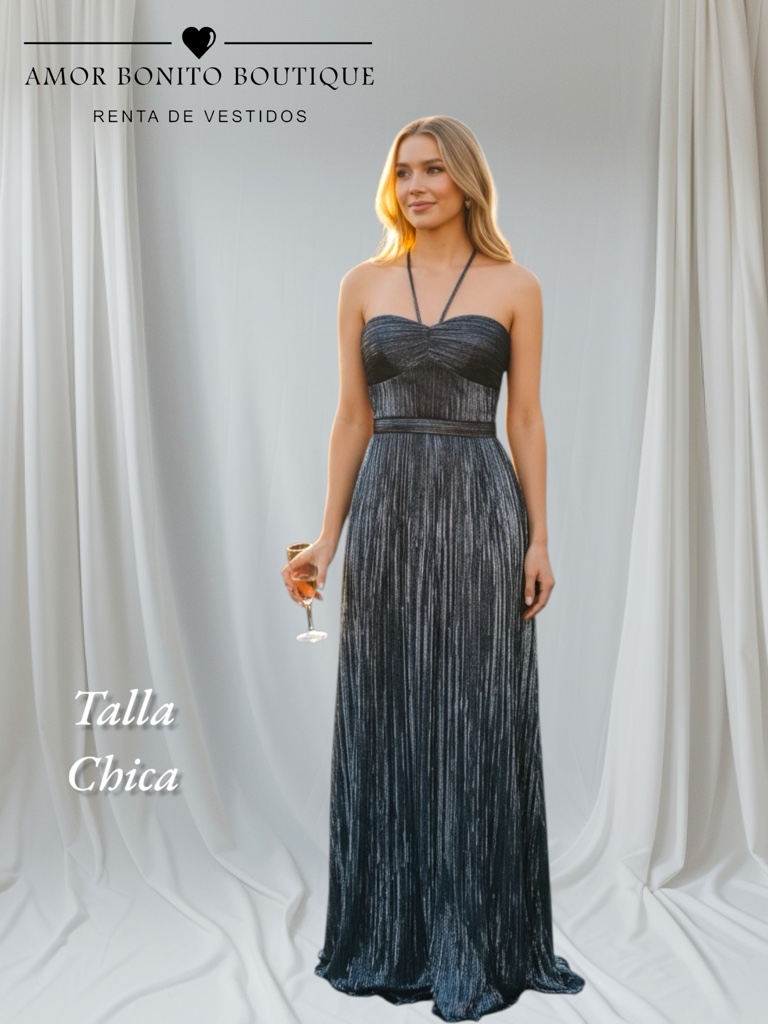Vestido negro metálico
