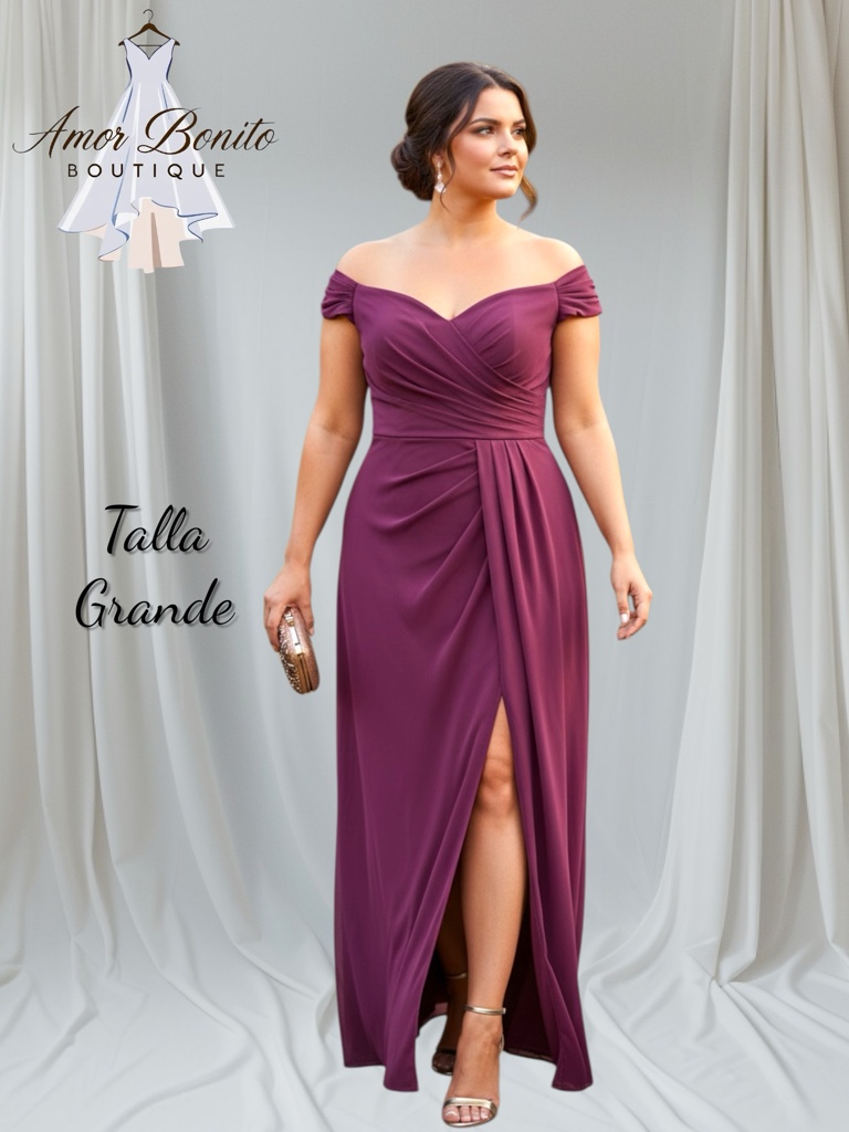 Vestido uva hombros descubiertos
