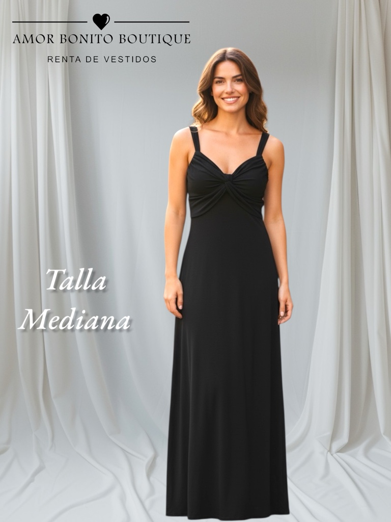 Vestido negro tobillero