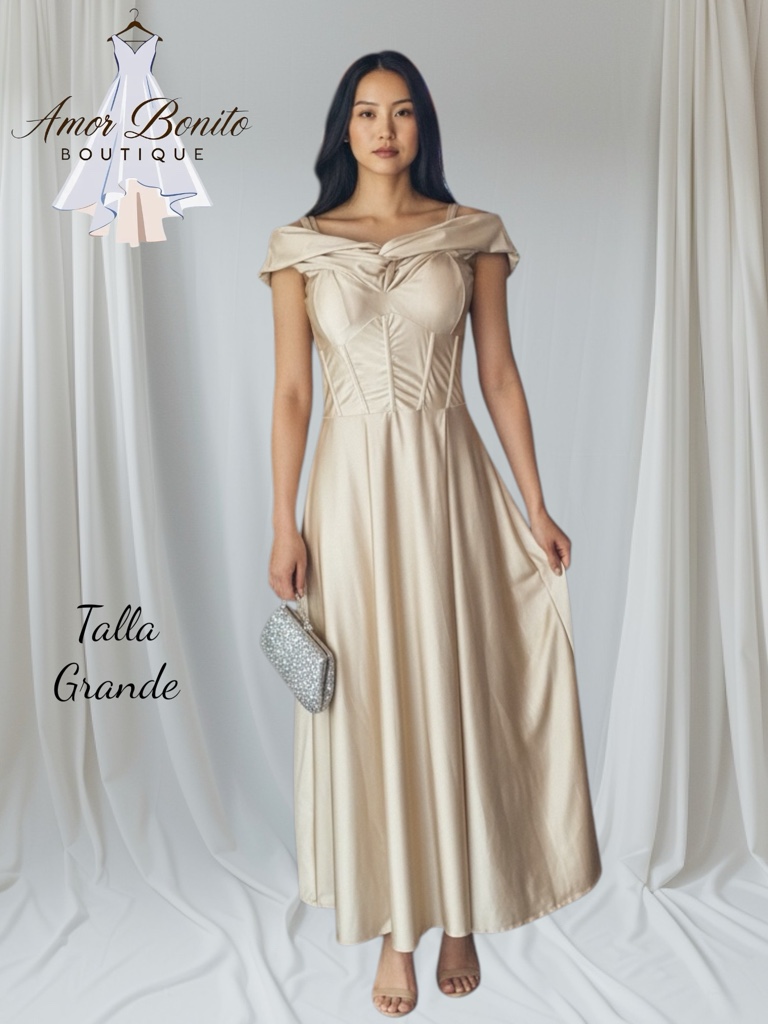 Vestido largo beige