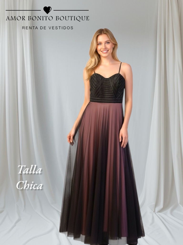Vestido negro y rosa
