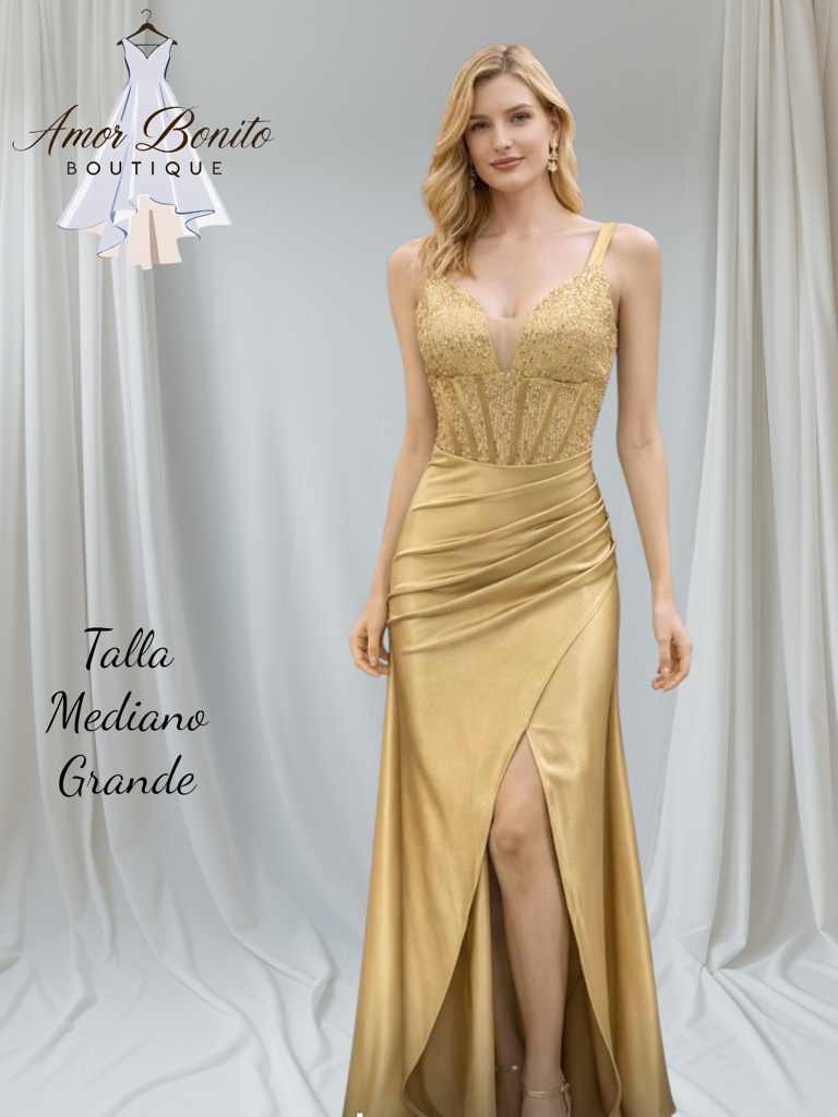 Vestido dorado corset