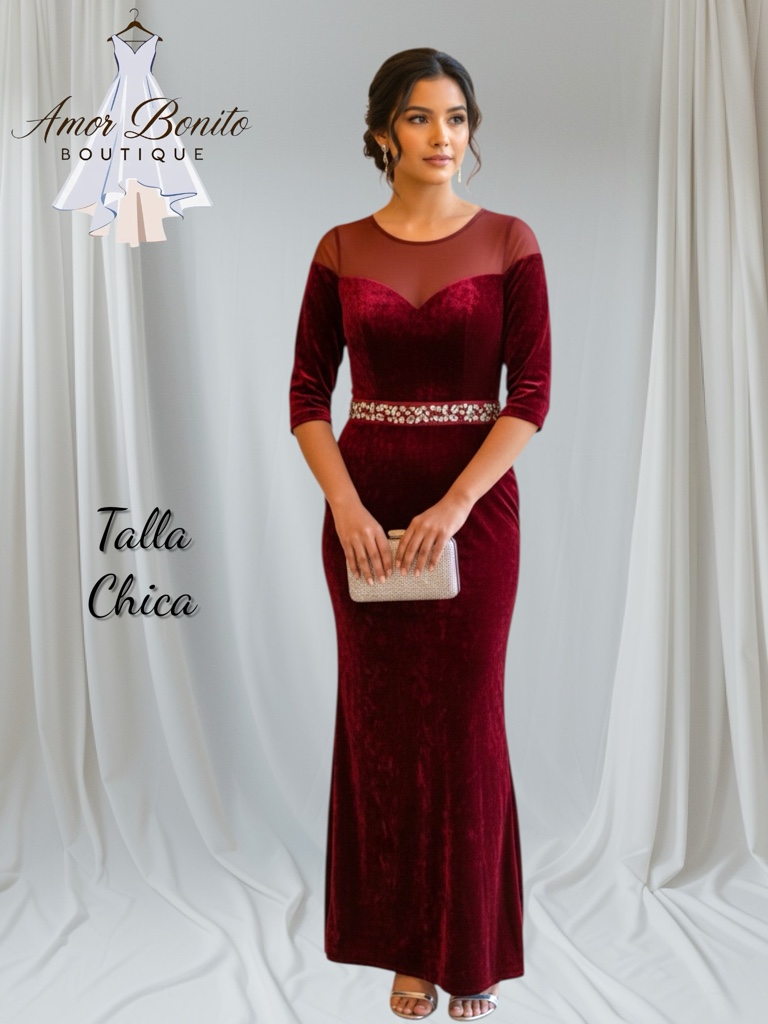 Vestido vino de terciopelo