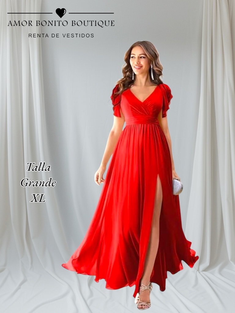 Vestido rojo mangas