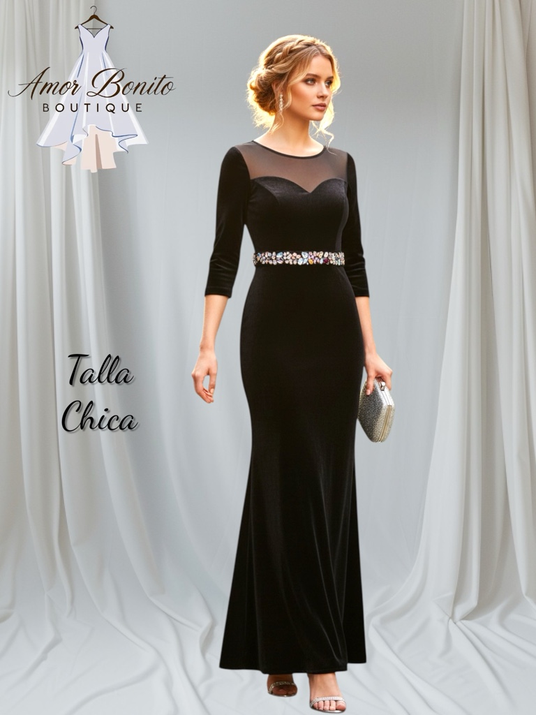 Vestido negro terciopelo
