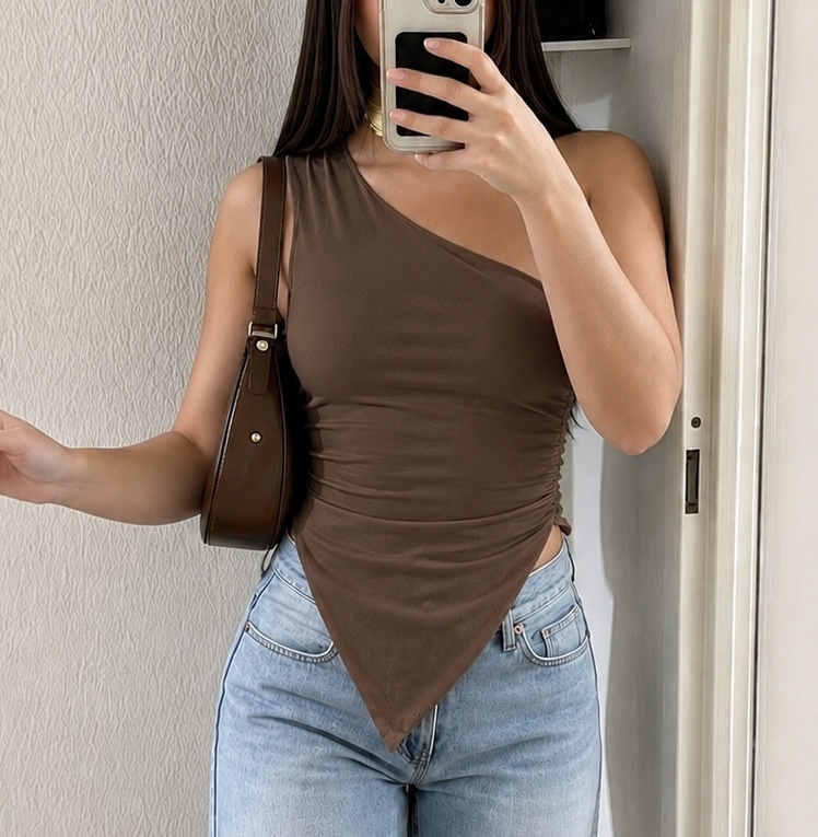 Blusa Asimétrica Café