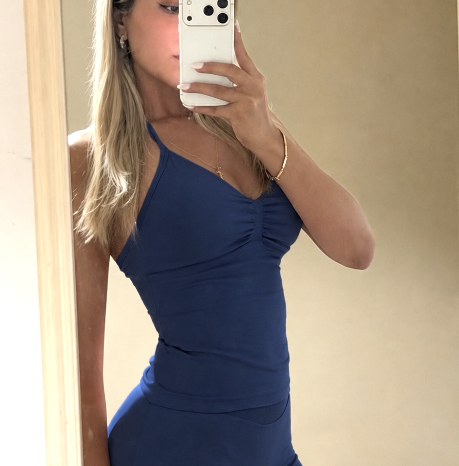 Blusa Halter Deportiva Azul