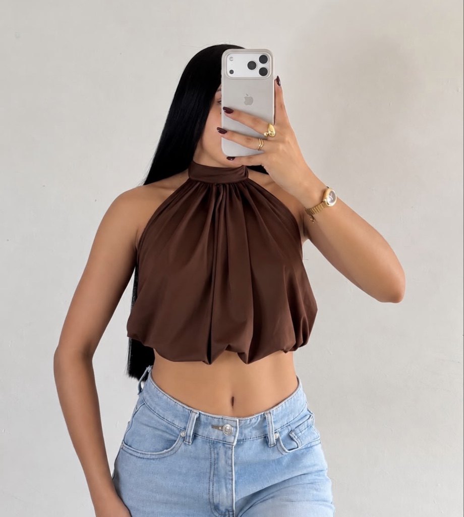 Top Halter Globo Marron