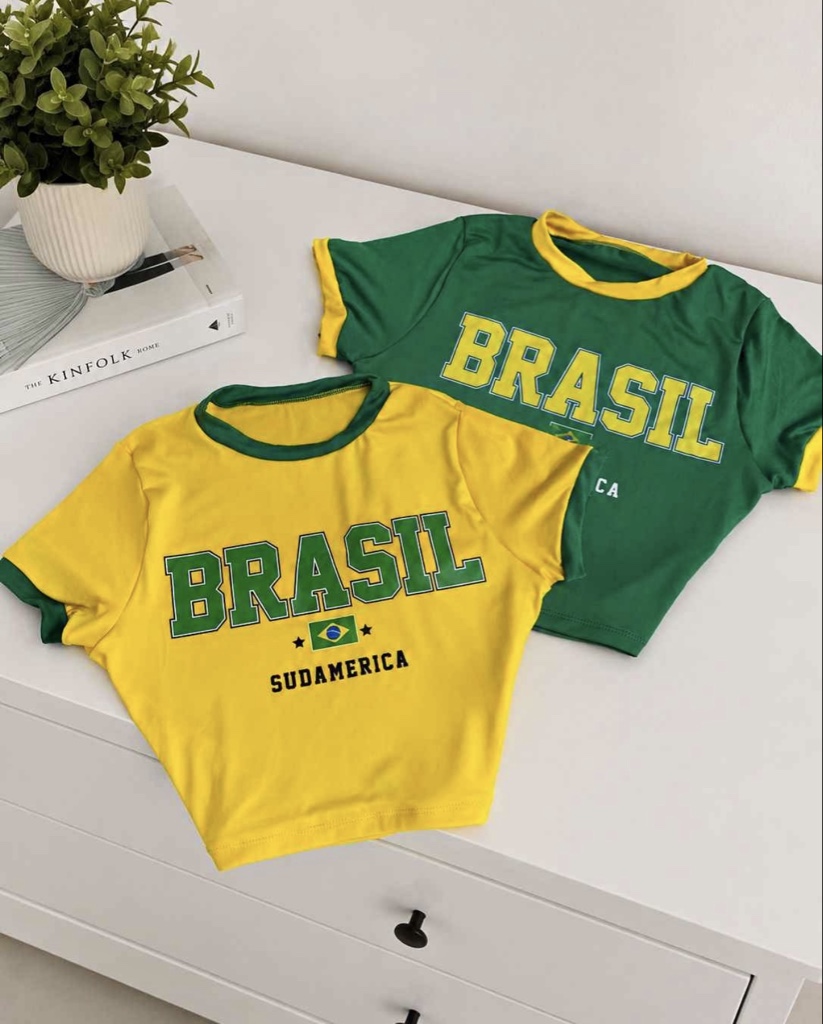 Camiseta Brasil amarilla
