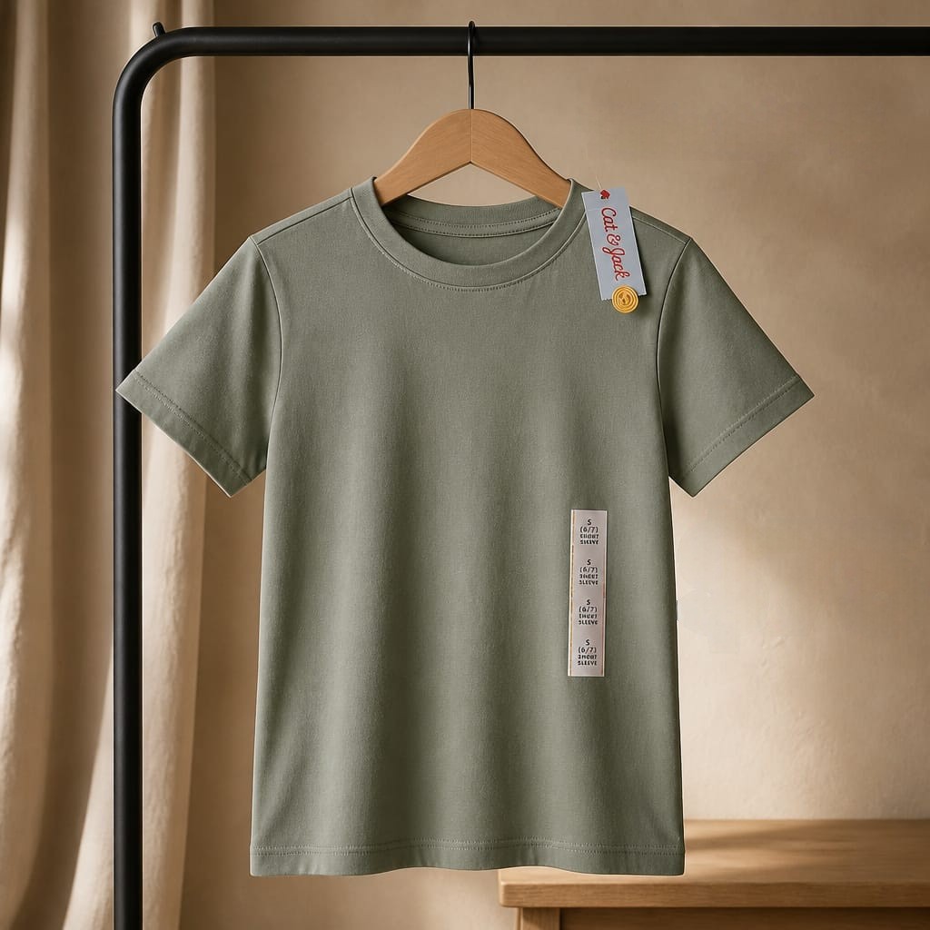 Playera verde militar lisa
