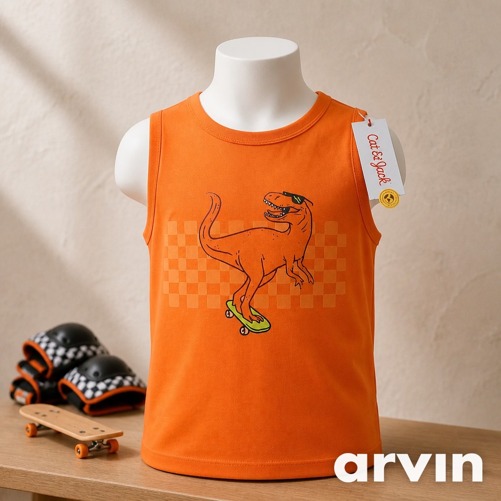 Playera naranja dino
