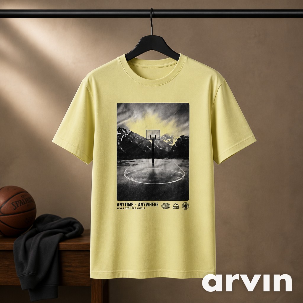 Playera verde limon estampada
