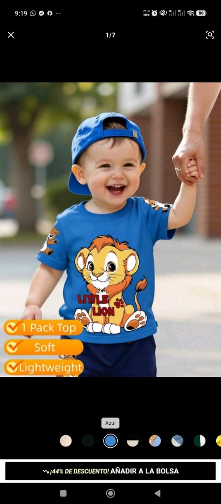 Playera azul Little Lion