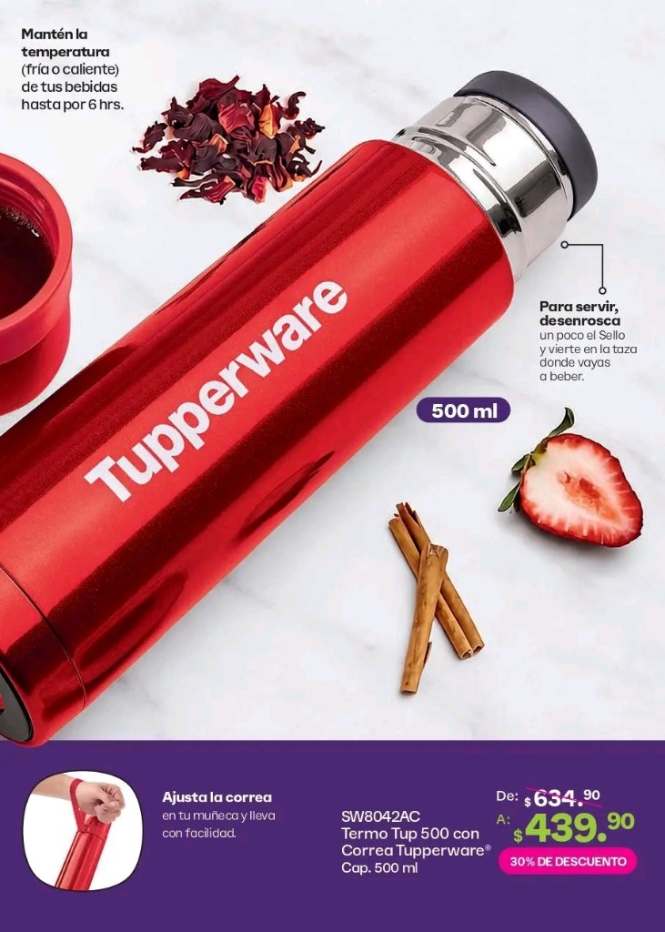 Tupperware termo rojo 500 ml
