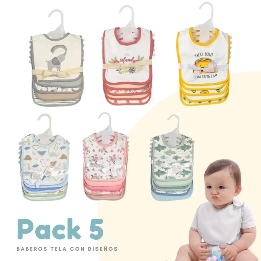 Pack 5 baberos niña