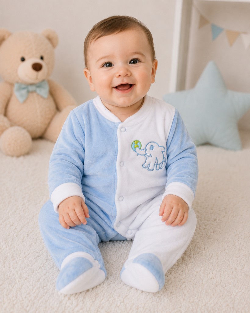 Enterito plush celeste Niño 0-3m