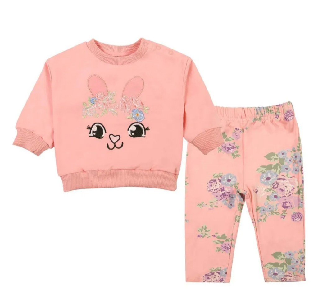 Conjunto 2 piezas rosa conejita 9m