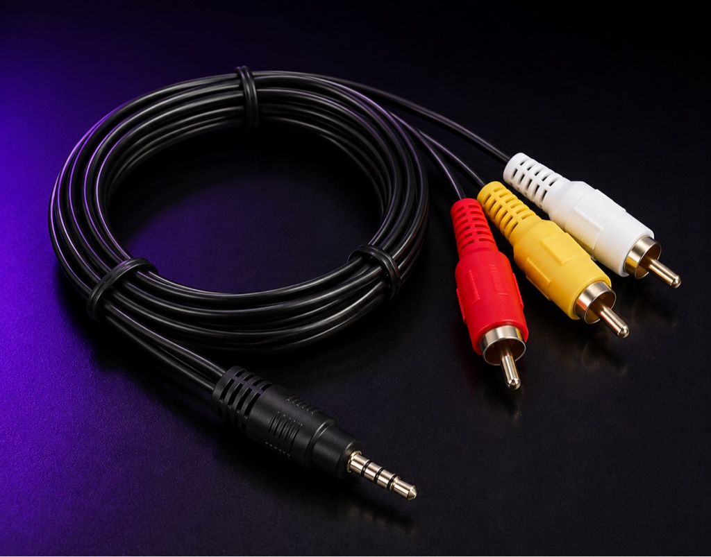 Cable AV RCA a miniplug negro
