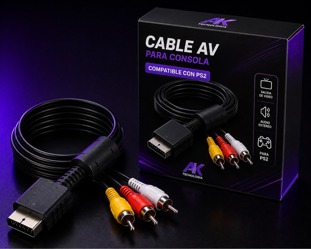 AK Tecnología cable AV negro PS2