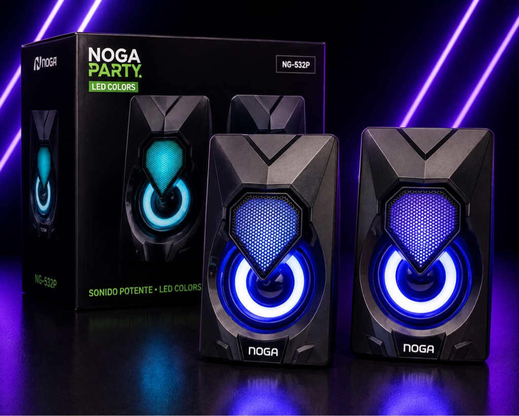 Noga Party parlantes LED negros PC