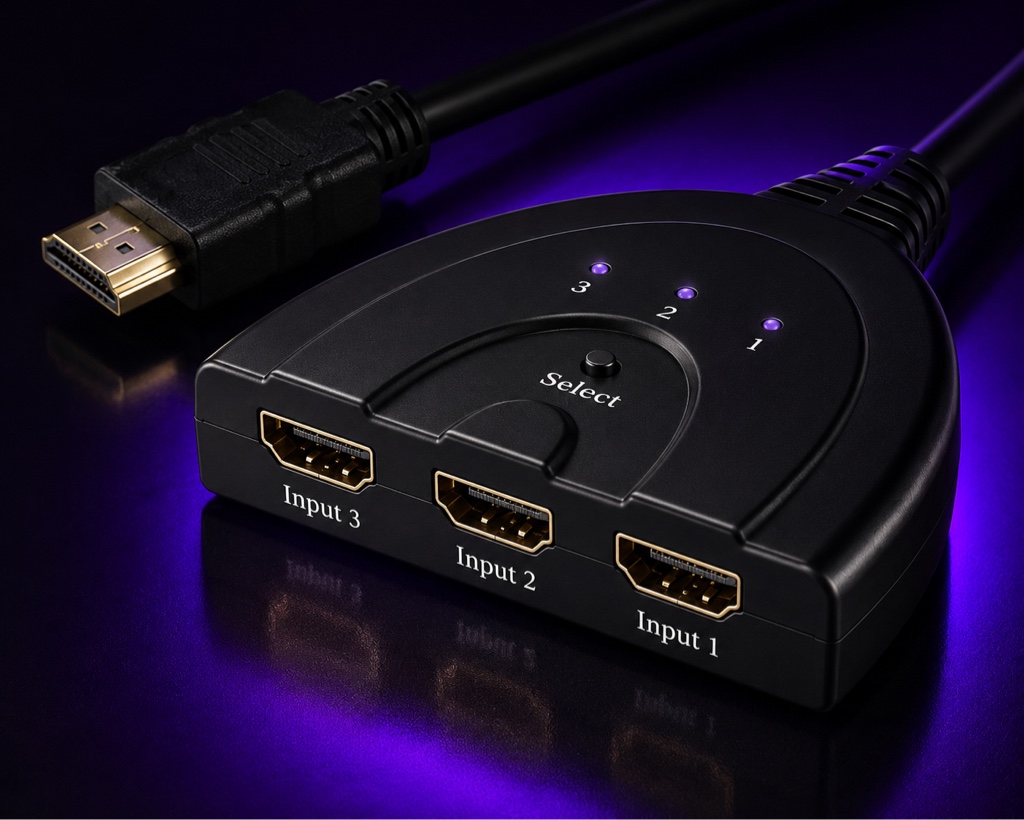 Video HDMI switch 3 entradas negro