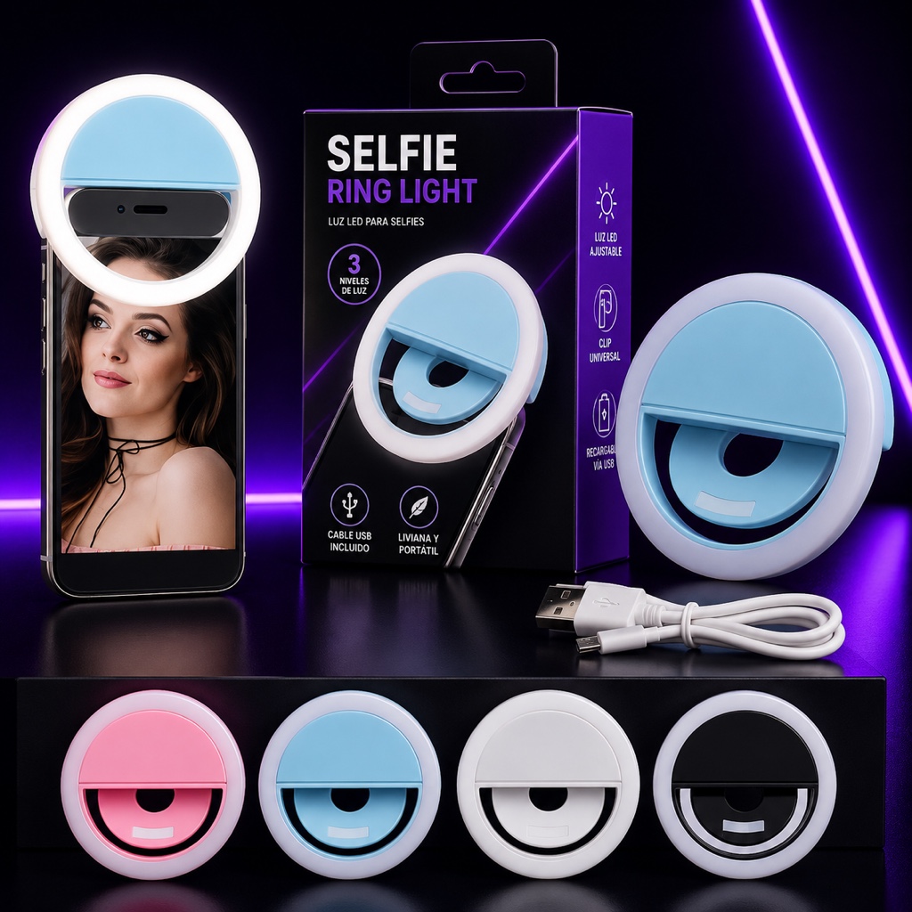Selfie Ring Light azul