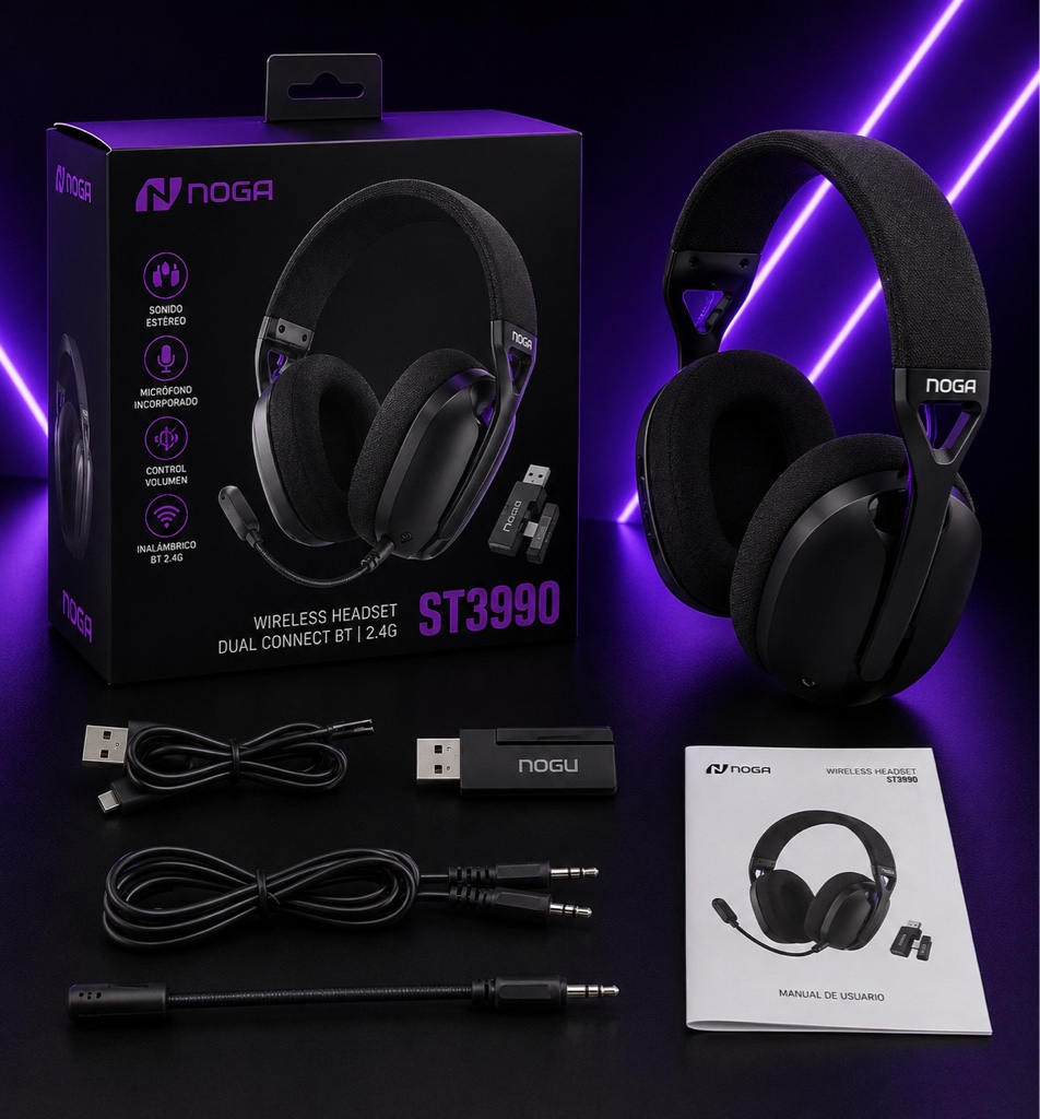 Noga ST3990 auriculares negros