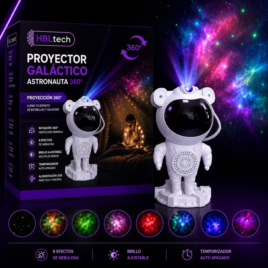 HBLtech Proyector Galáctico Astronauta blanco