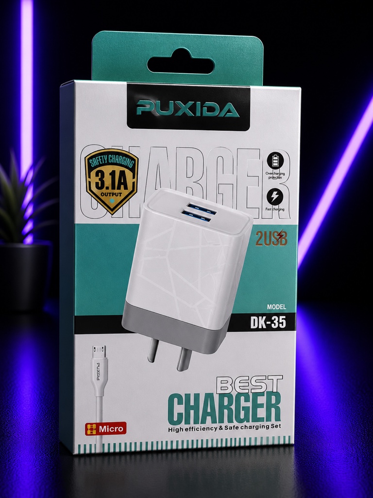PUXIDA cargador blanco 2USB