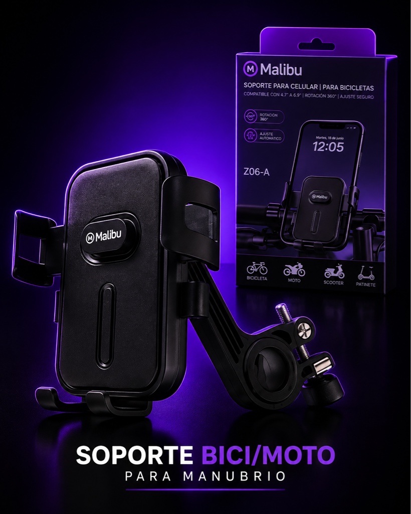 Malibu soporte celular bici/moto negro