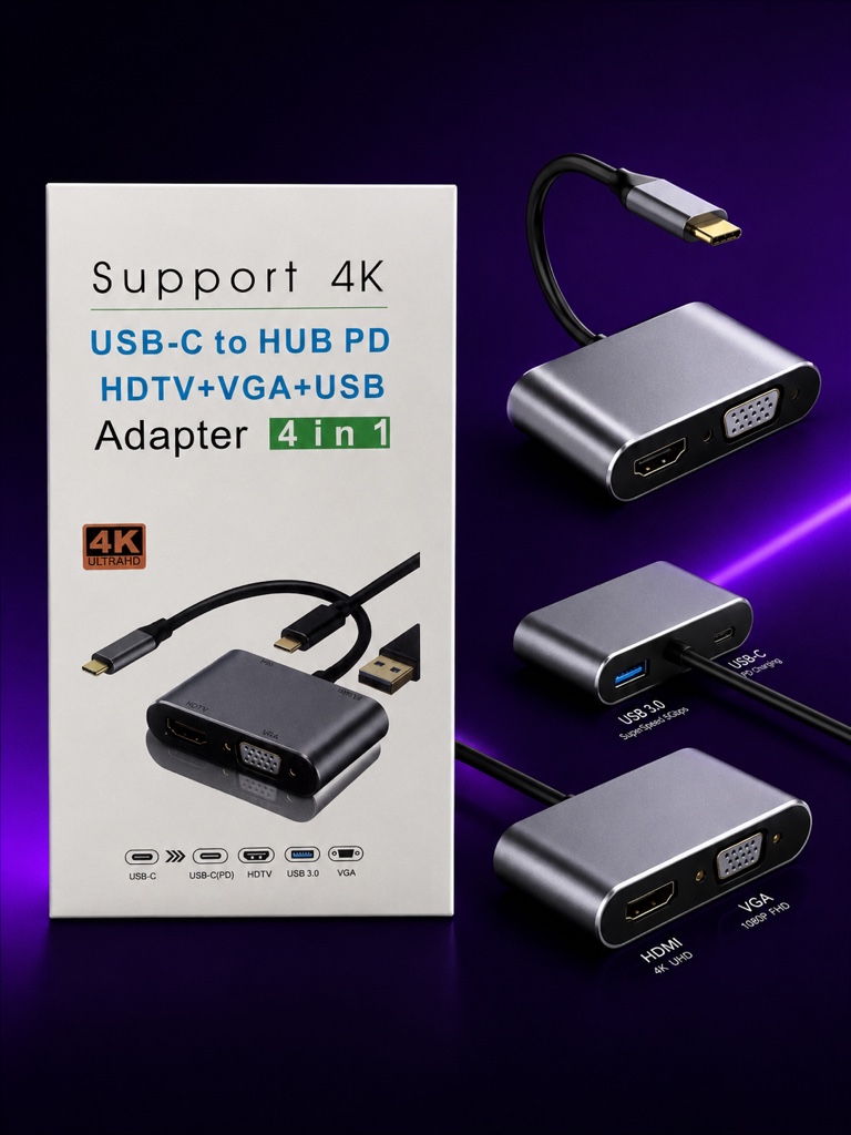 Support 4K adaptador USB-C 4 en 1