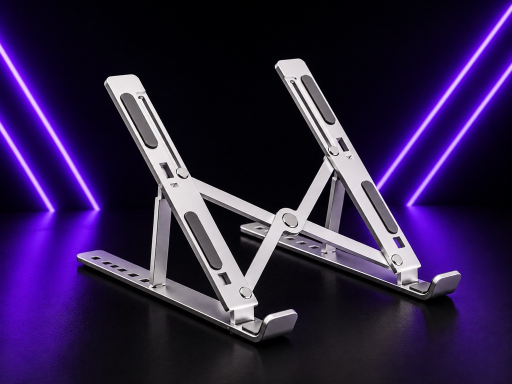 Soporte plegable plateado para notebook