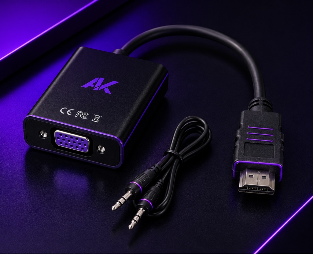4K adaptador HDMI a VGA negro