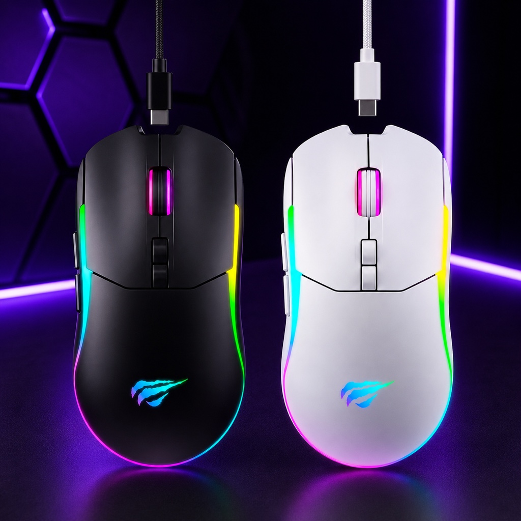 Mouse gamer RGB negro