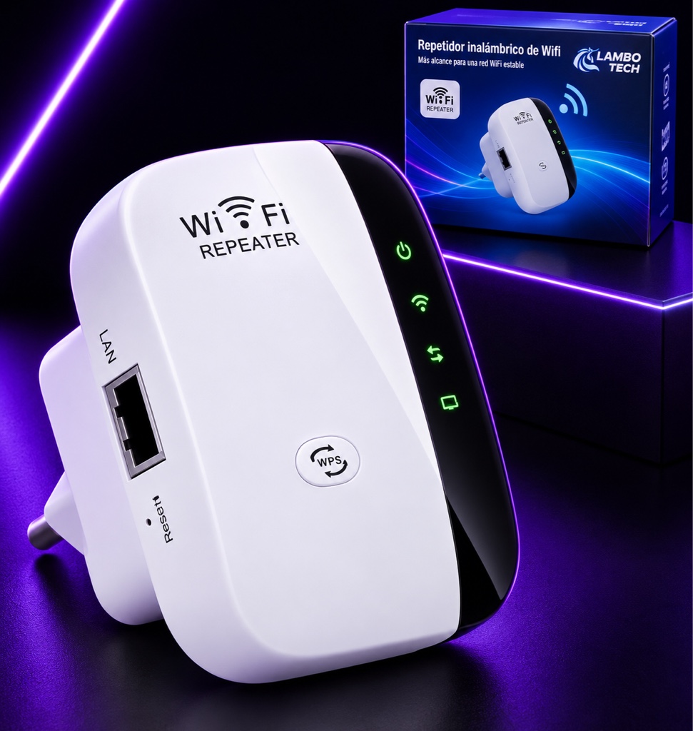 Lambo Tech repetidor WiFi blanco