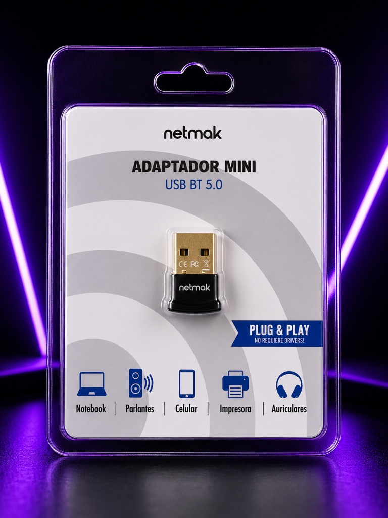 Netmak Adaptador Mini USB BT 5.0