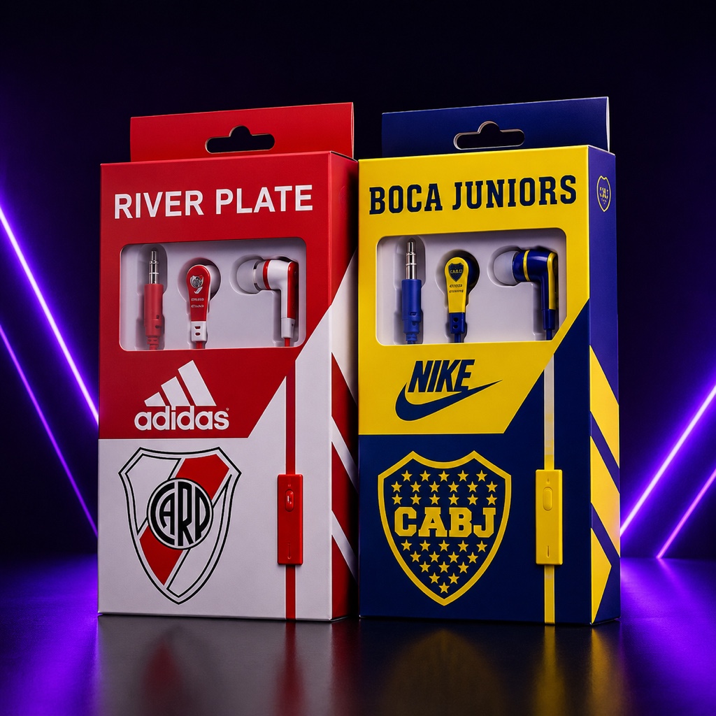 River Plate auriculares rojos