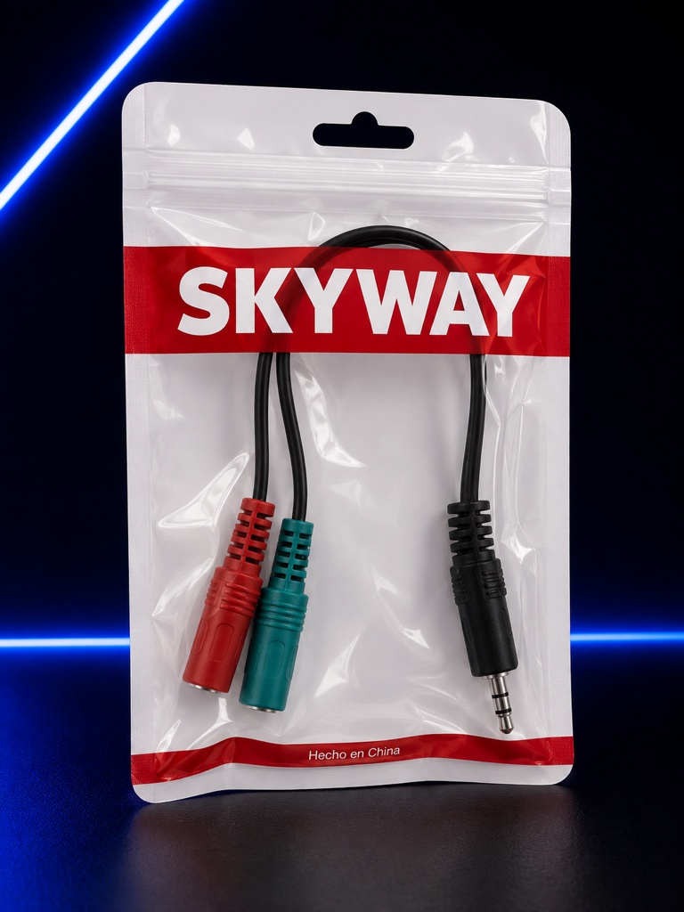 SKYWAY cable auxiliar rojo/verde