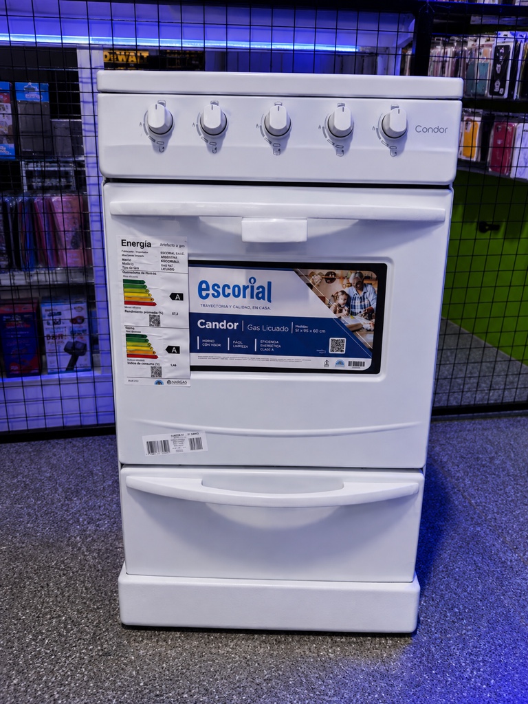 Escorial Candor blanco cocina a gas