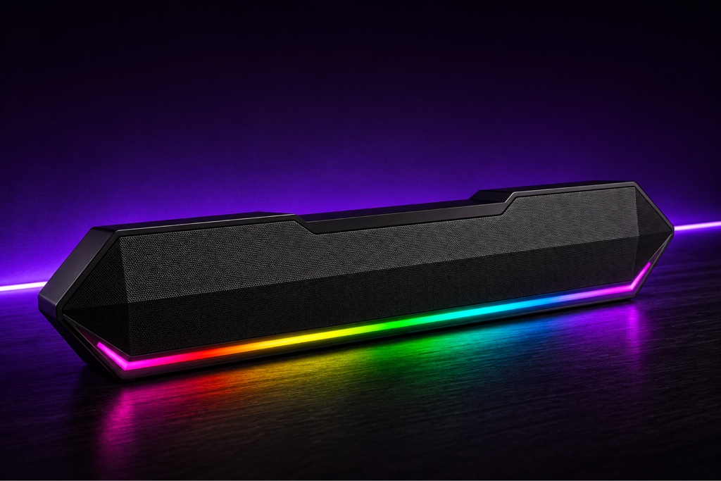 Parlante RGB negro barra de sonido TV