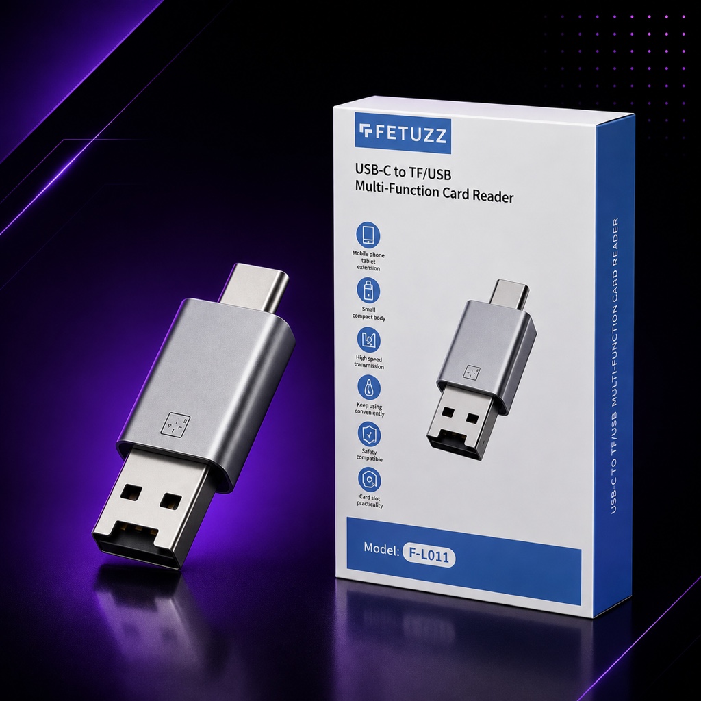 FETUZZ Adaptador USB-C a TF/USB gris