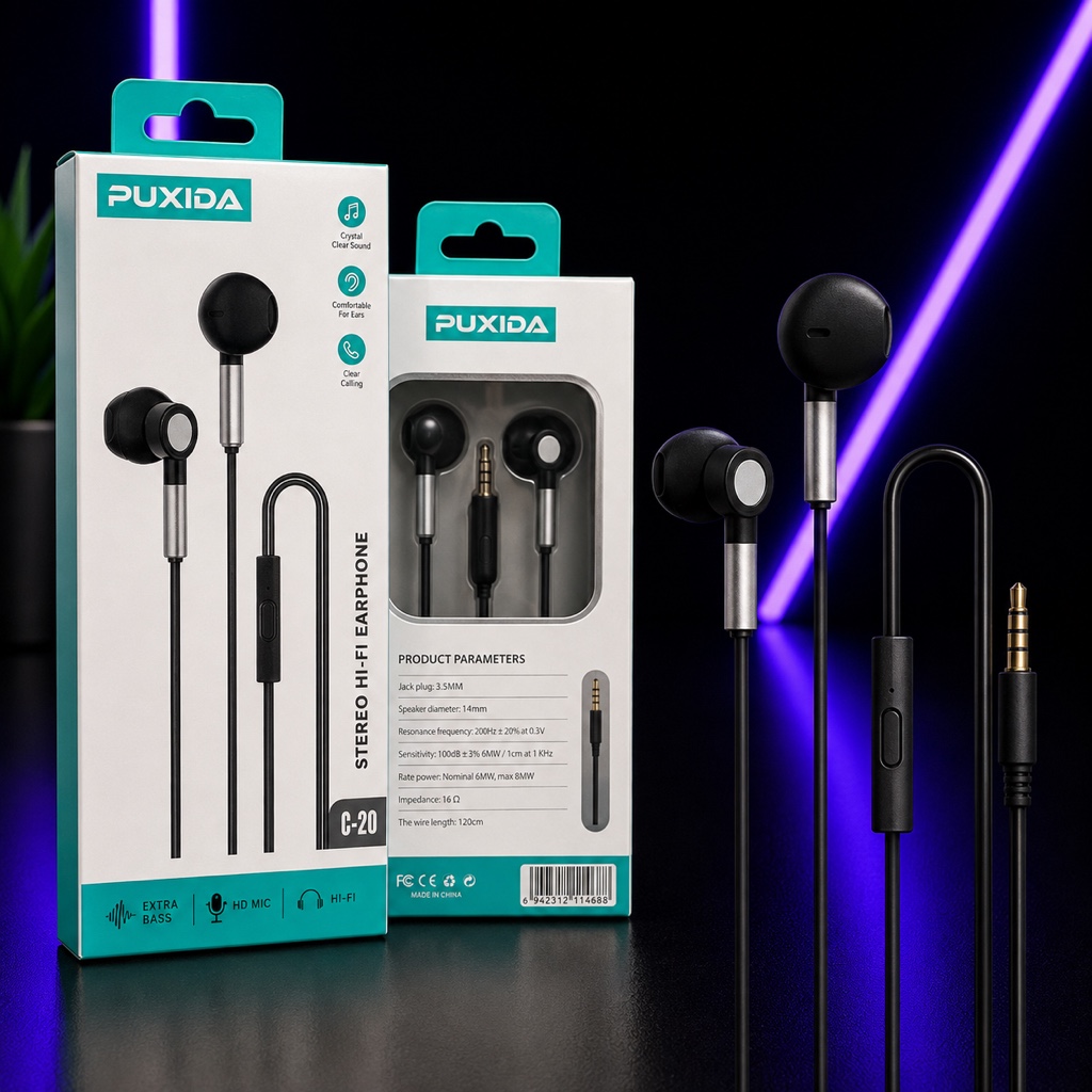 PUXIDA auriculares in-ear negros
