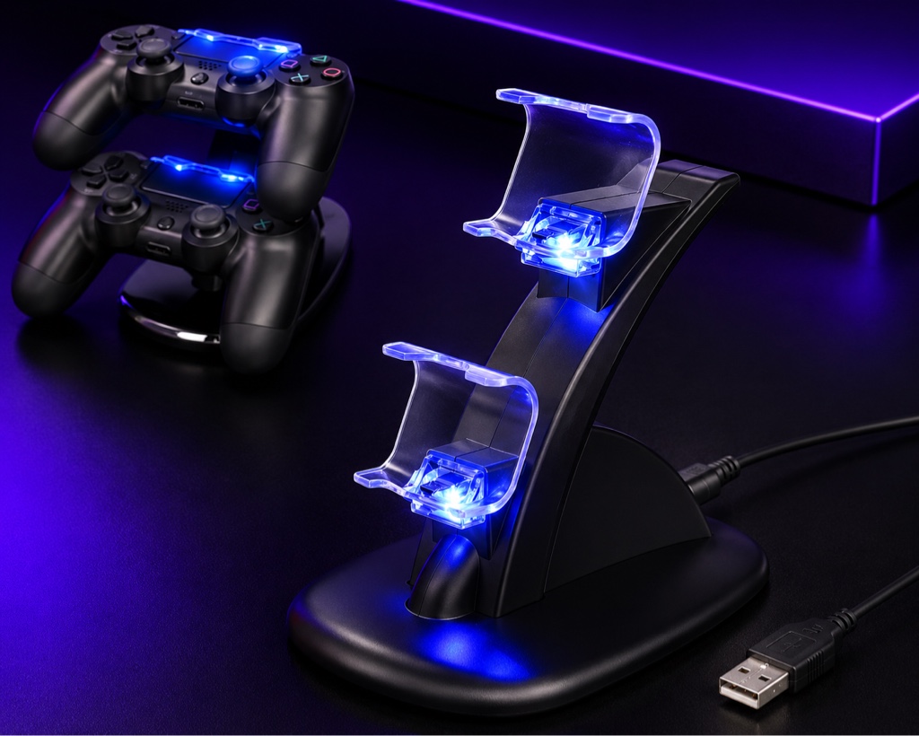 Soporte doble para joystick ps4 negro