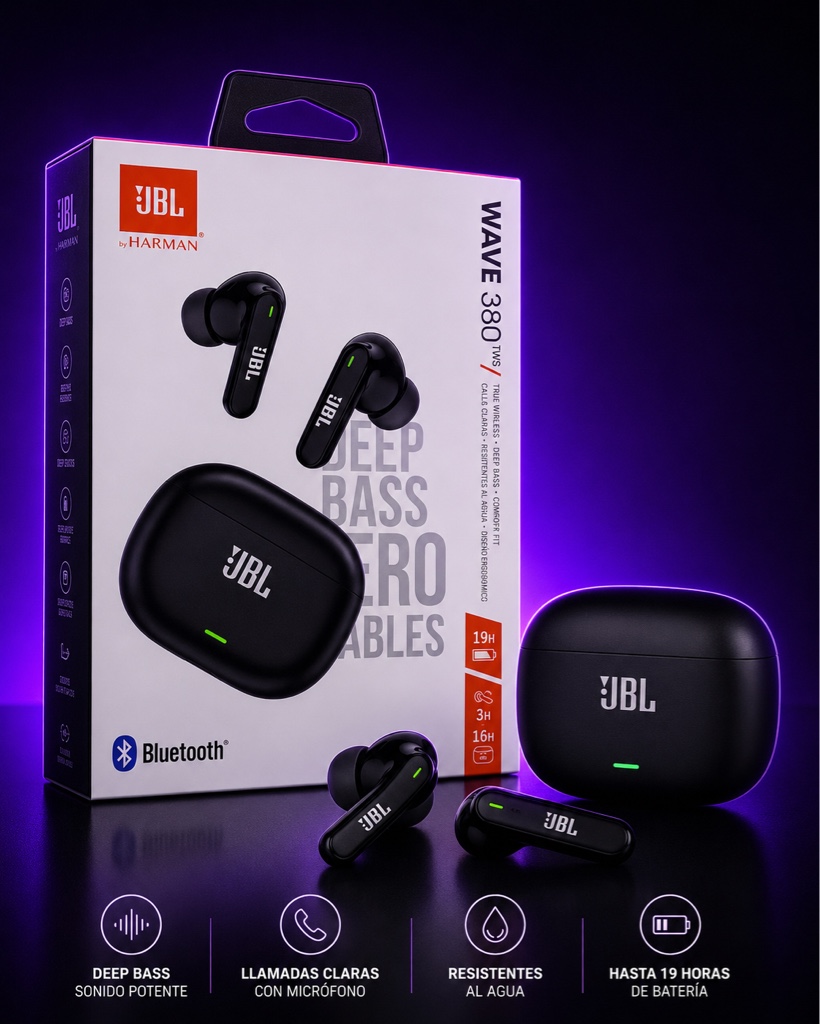 JBL Wave 380 TWS negros