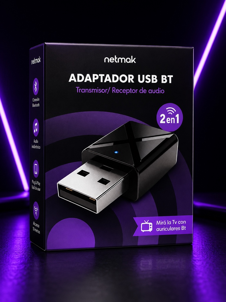 Netmak adaptador USB BT negro