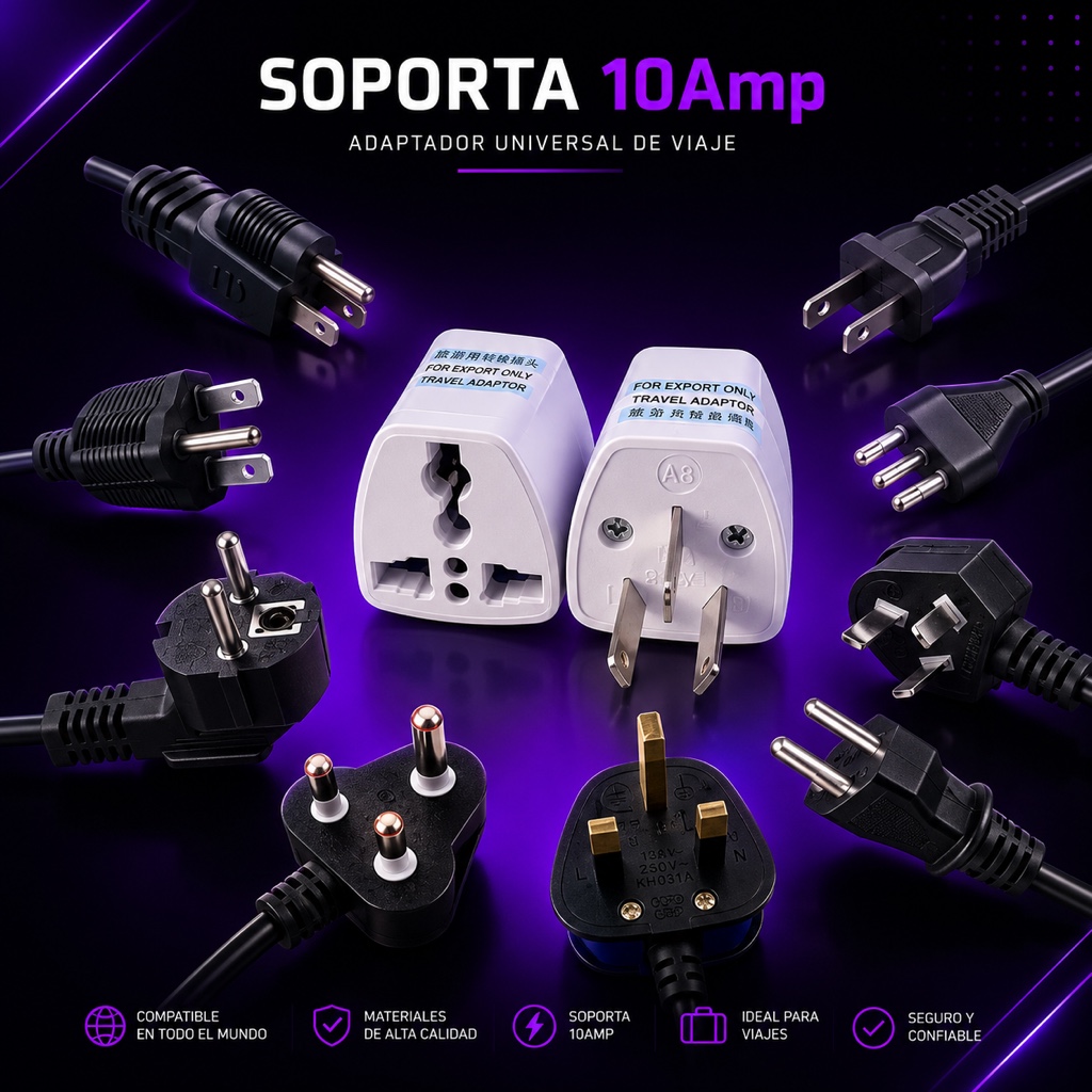 Adaptador universal de viaje 10A