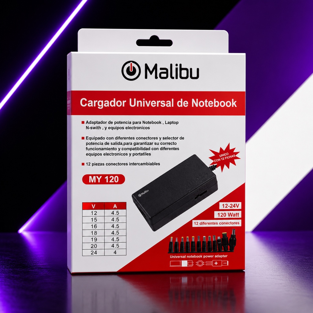 Malibu cargador universal notebook MY120