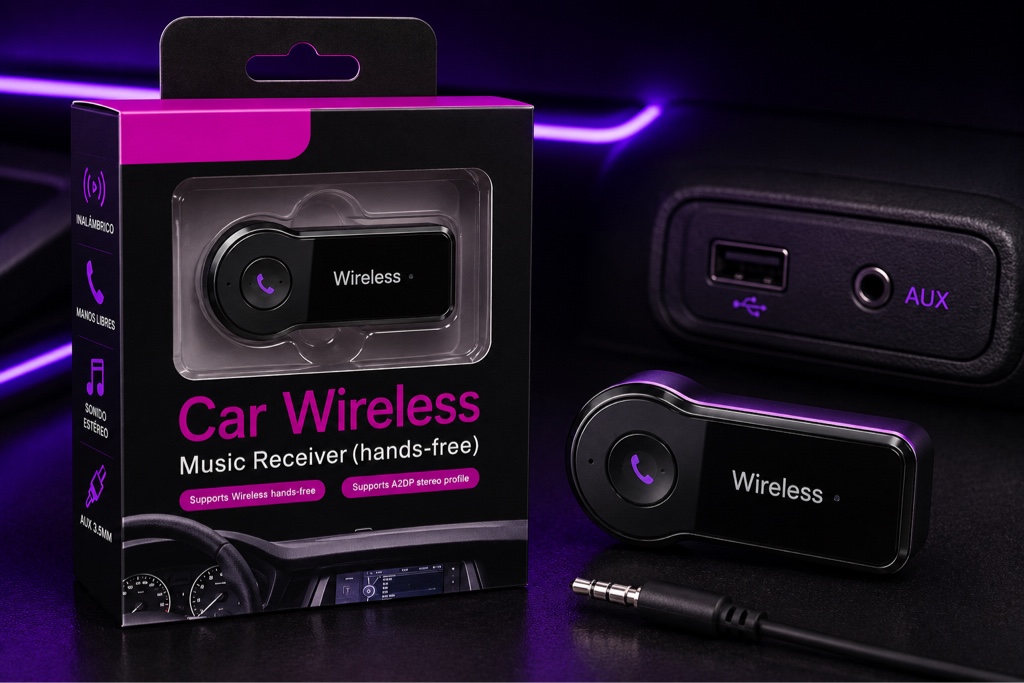 Car Wireless receptor bluetooth negro