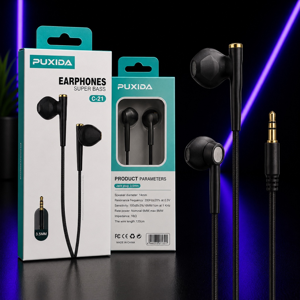 PUXIDA auriculares negros 3.5mm