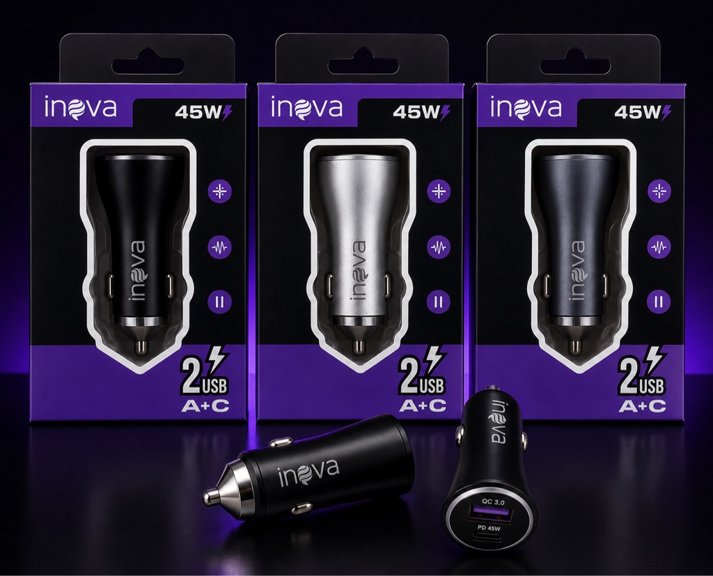 Inova cargador auto 45W negro